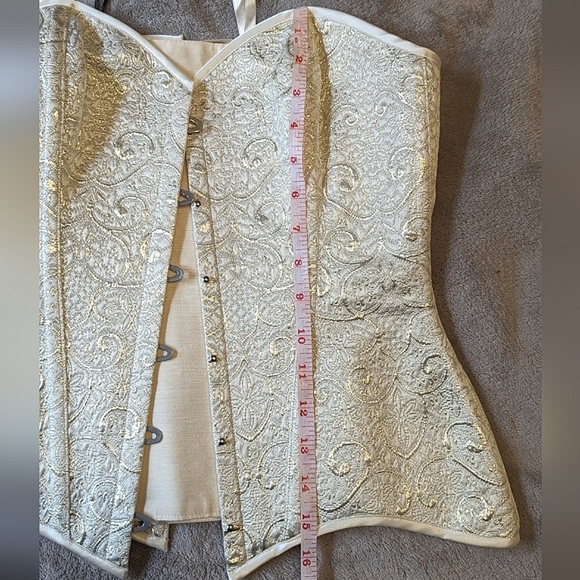 Bridal steel boned corset - gold beige - Picture 6 of 13